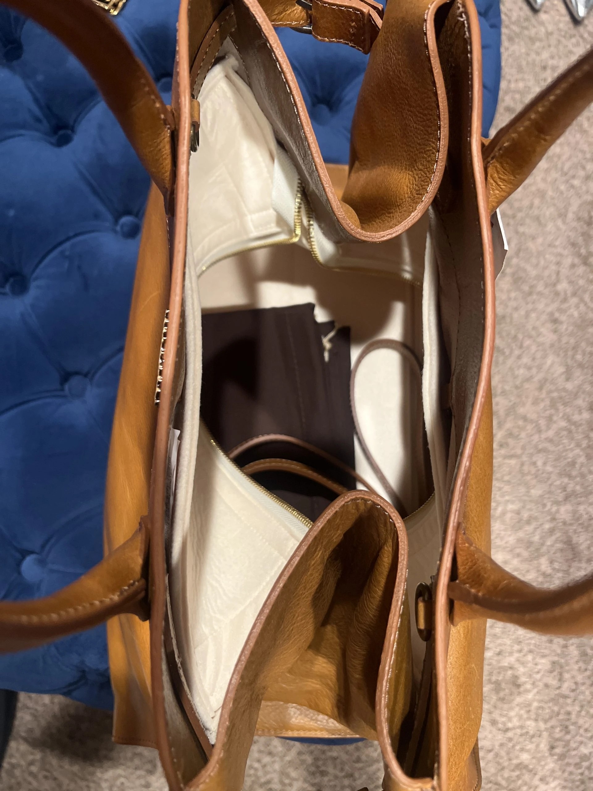 LinerLink – Organiseur Intérieur Pour Sac The Row Margaux 15 (38 X 28 X 23 Cm) – Style B à Fermeture Centrale - 4
