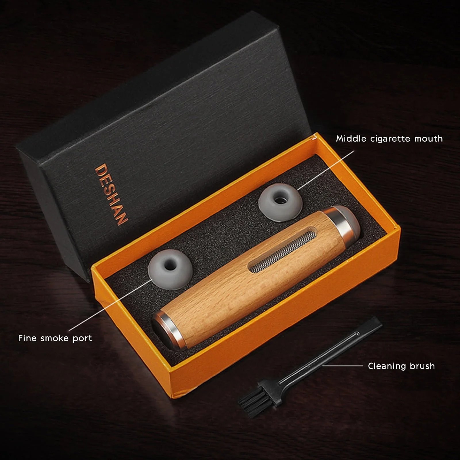 Mini Car Ashtray Wood Non-dropping Special Holder Ash Organizer