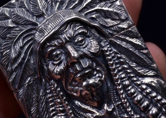 Zorro Limited Edition Silver Indian Chief Carving