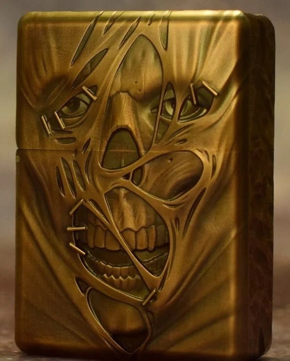 Zorro Skull Carved Lighter