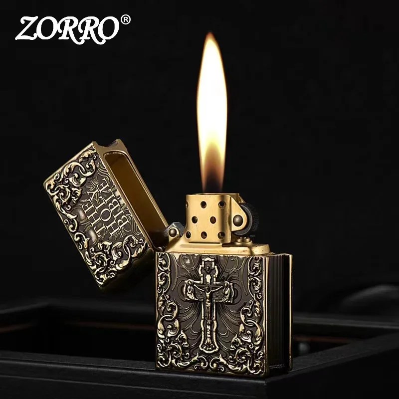 ZORRO Armor Bible Embossed Pure Copper Kerosene Lighter ZORRO Armor Bible Embossed Pure Copper Kerosene Lighter