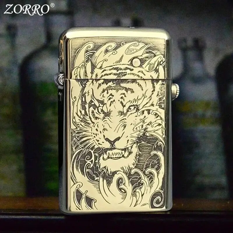 ZORRO Retro Innovative Automatic Ejection Grinding Wheel Kerosene Lighter ZORRO Retro Innovative Automatic Ejection Grinding Wheel Kerosene Lighter
