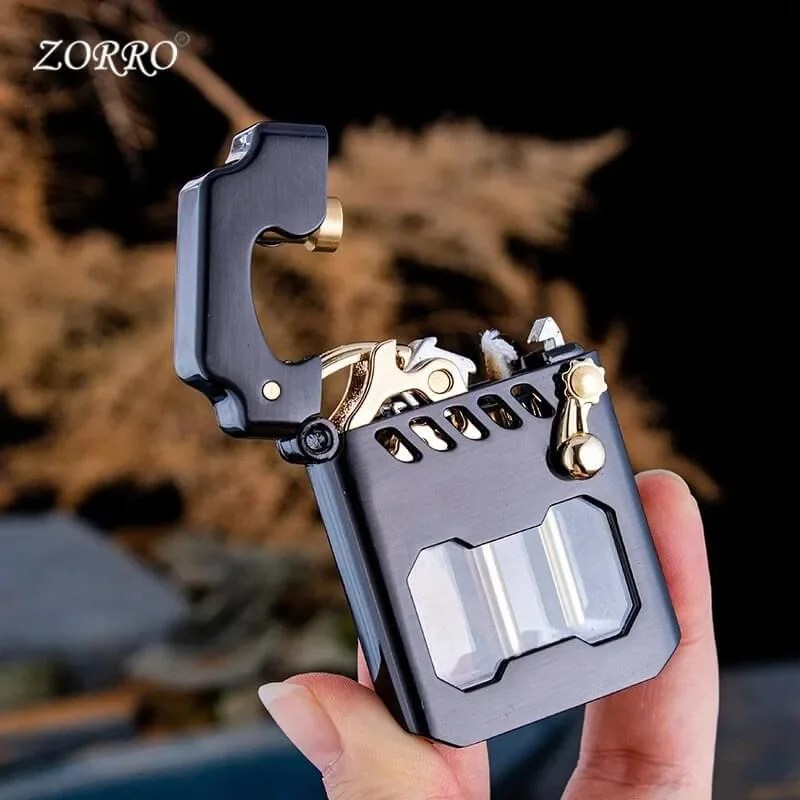 2025 New Zorro Kerosene Lighter Cyber Mecha Transparent Bin Rocker Cool Classic Torrens Tide Men Lighters Wholesale 2025 New Zorro Kerosene Lighter Cyber Mecha Transparent Bin Rocker Cool Classic Torrens Tide Men Lighters Wholesale