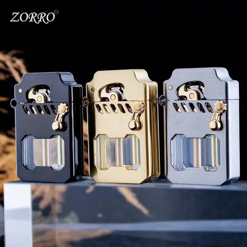 2025 New Zorro Kerosene Lighter Cyber Mecha Transparent Bin Rocker Cool Classic Torrens Tide Men Lighters Wholesale 2025 New Zorro Kerosene Lighter Cyber Mecha Transparent Bin Rocker Cool Classic Torrens Tide Men Lighters Wholesale