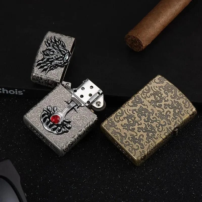 ZORRO Vintage Grinding Wheel Kerosene Lighter Outdoor Metal Windproof Portable Old Style Lighter High End Men's Gift ZORRO Vintage Grinding Wheel Kerosene Lighter Outdoor Metal Windproof Portable Old Style Lighter High End Men's Gift