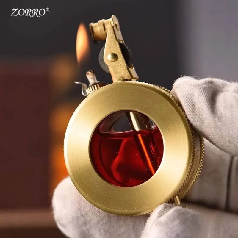ZORRO Z691 Brass Pocket Lighter Kerosene Transparent Torch