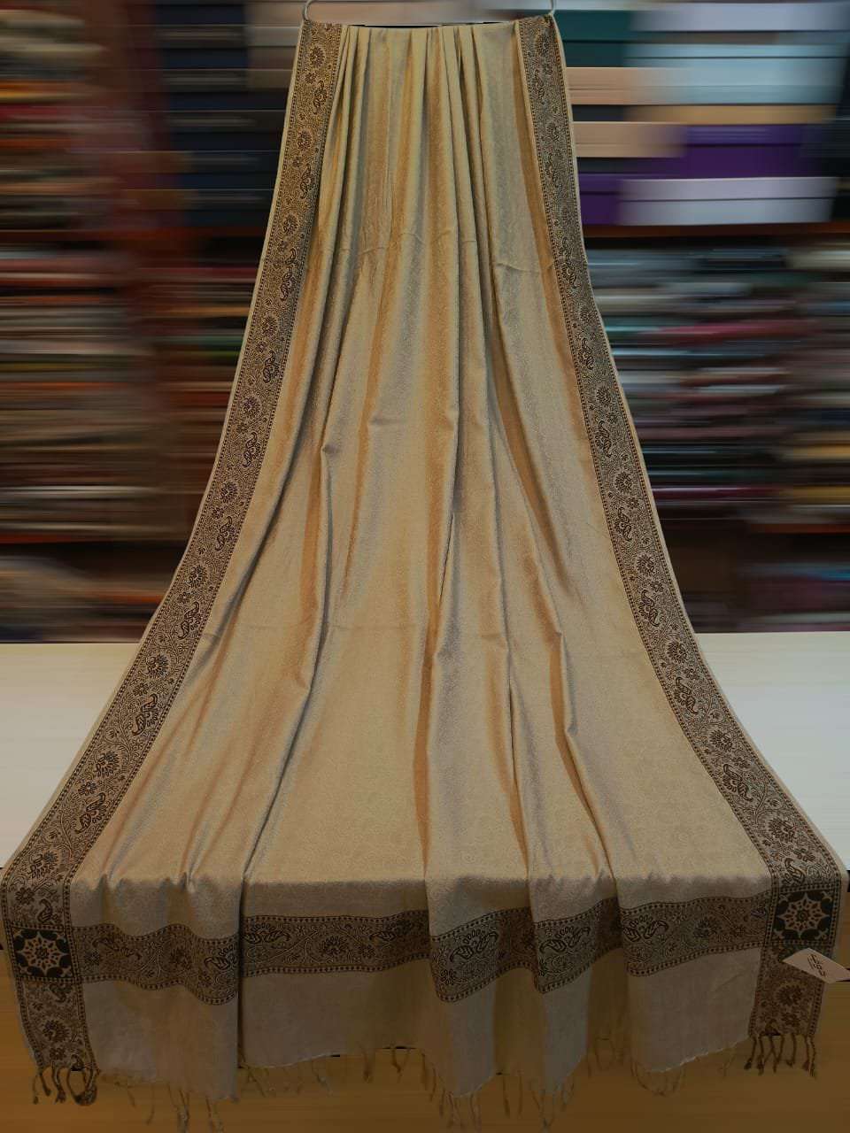 acrylic wool shawl beige