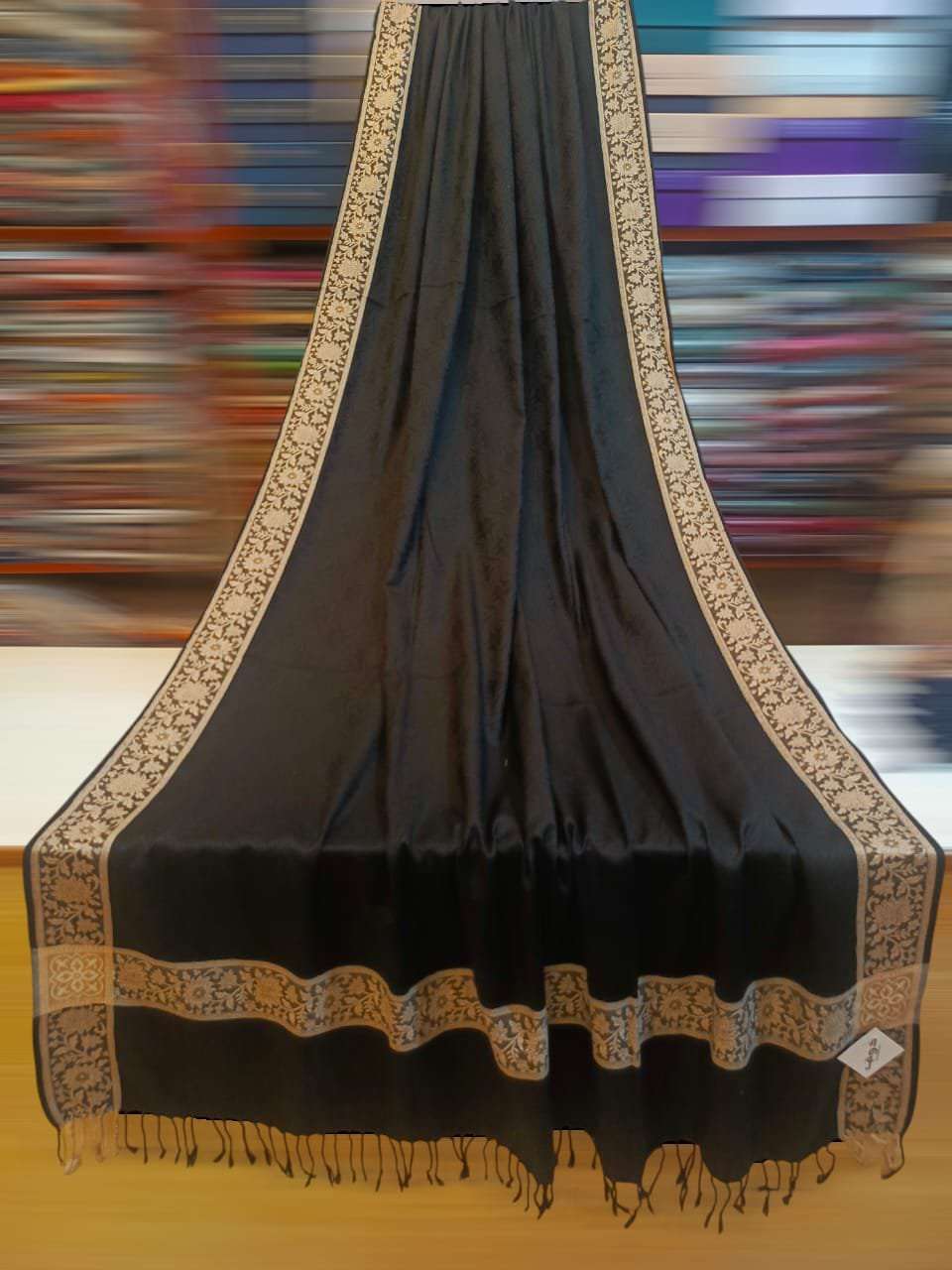 acrylic wool shawl black