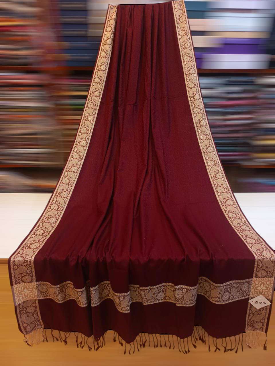acrylic wool shawl meroon