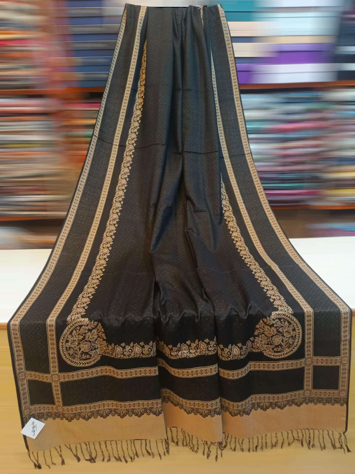 acrylic wool shawl D2 black
