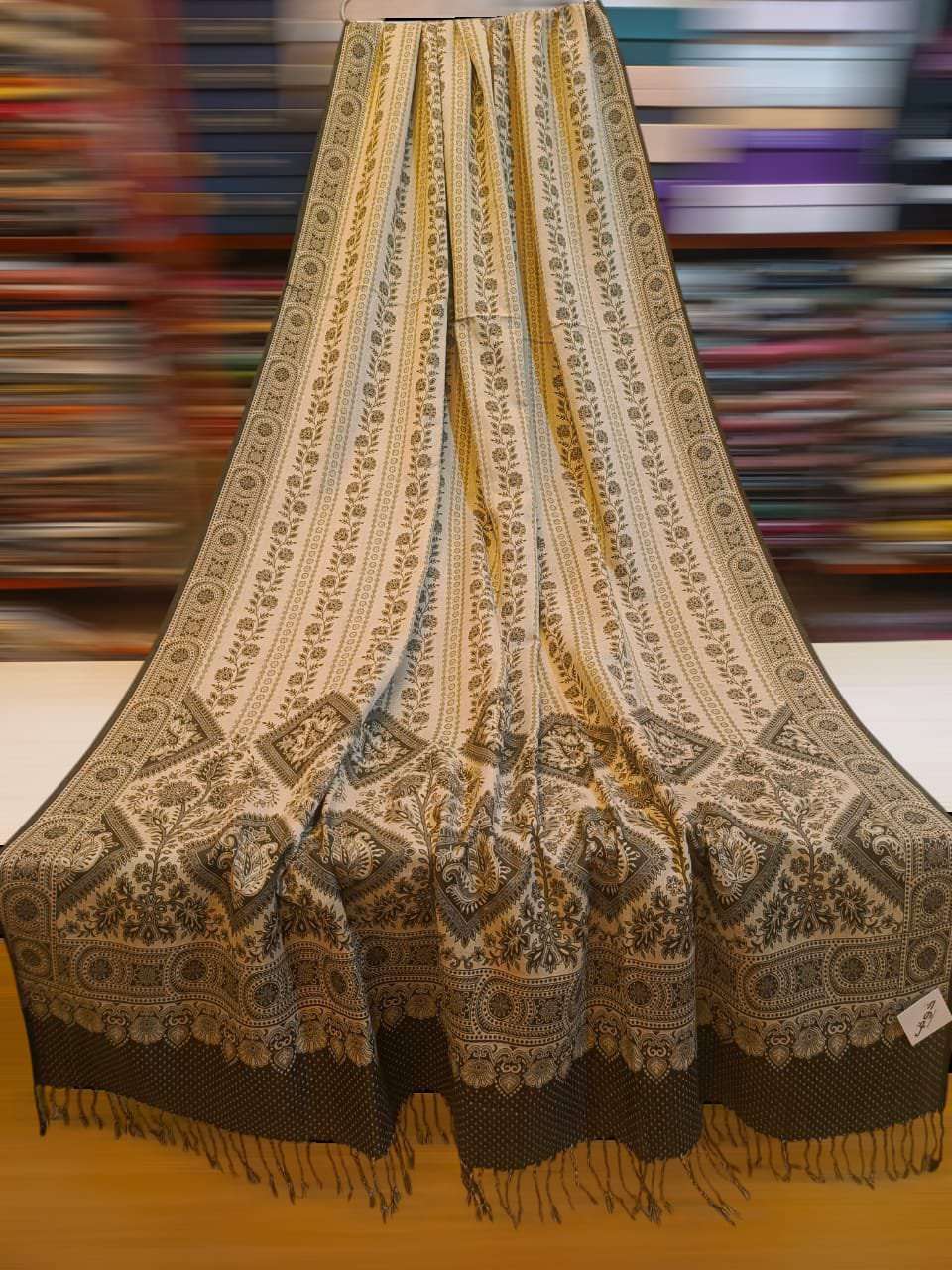 acrylic wool shawl d3 brown