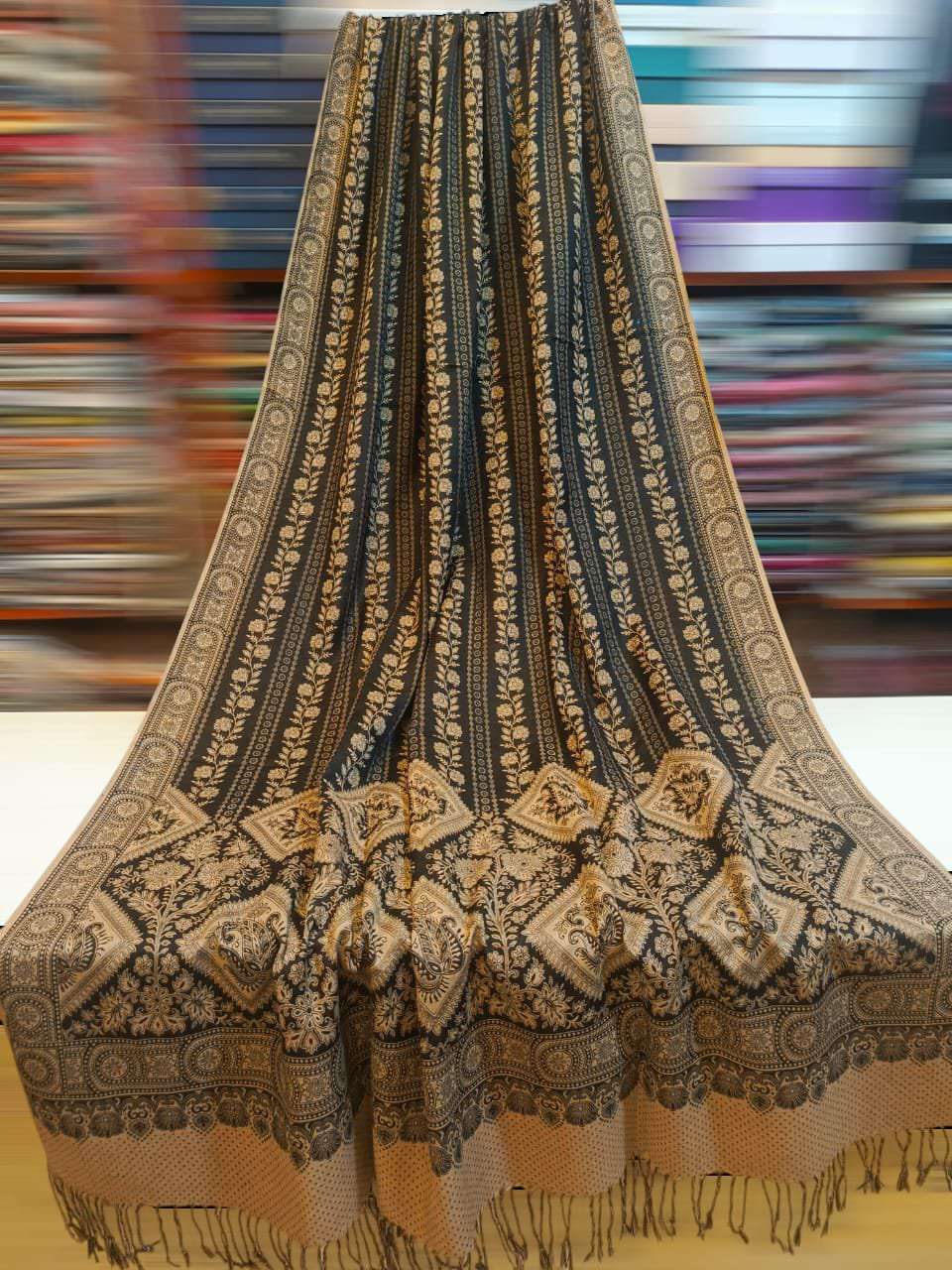 acrylic wool shawl d3 black