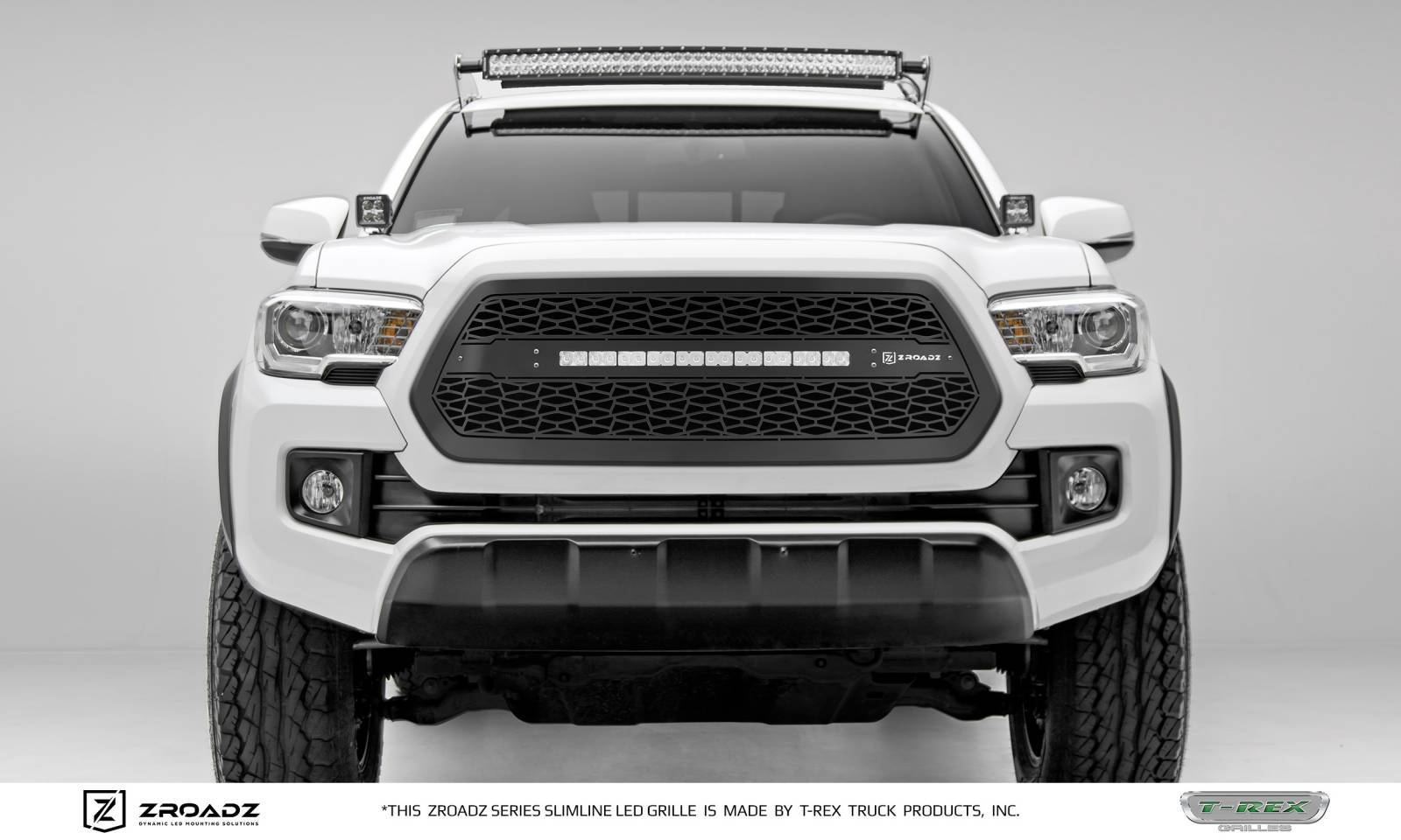 2016-2017 tacoma zroadz grille, black, 1 pc, insert, incl. (1) 20" led