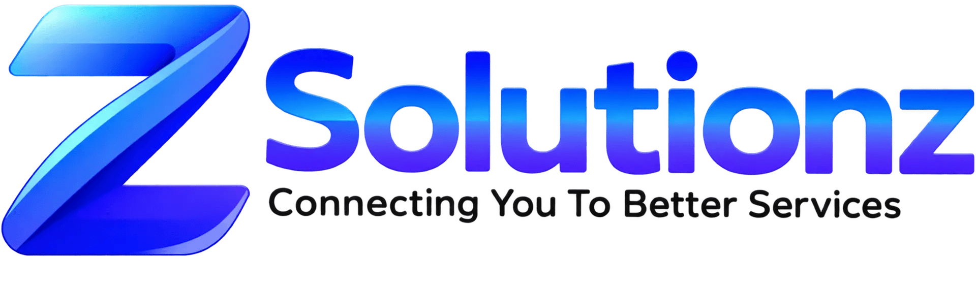 Zsolutionz logo with a stylized blue 'Z' and company name in bold blue text.