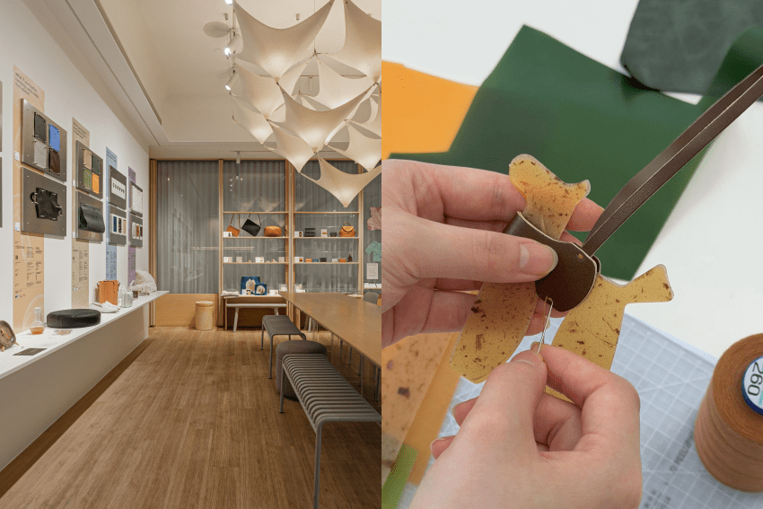 質感木桌上的無豆咖啡與天然原料，呈現永續飲食創新。