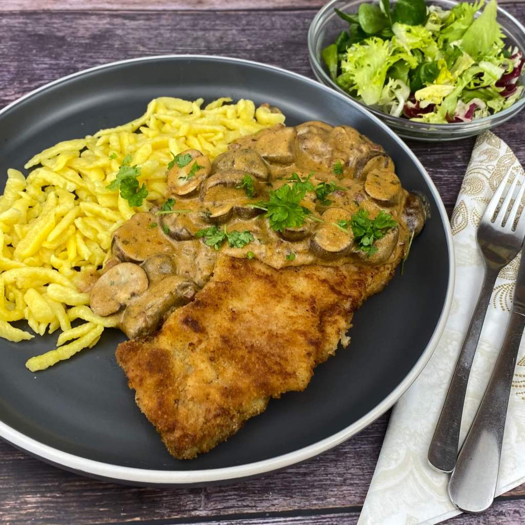 Zubereritung Einfaches Jägerschnitzel Rezept