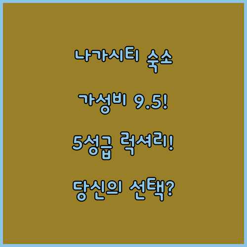 나가 시티 숙소 추천 가성비 9.5점과 5성급 럭셔리 당신의 선택은