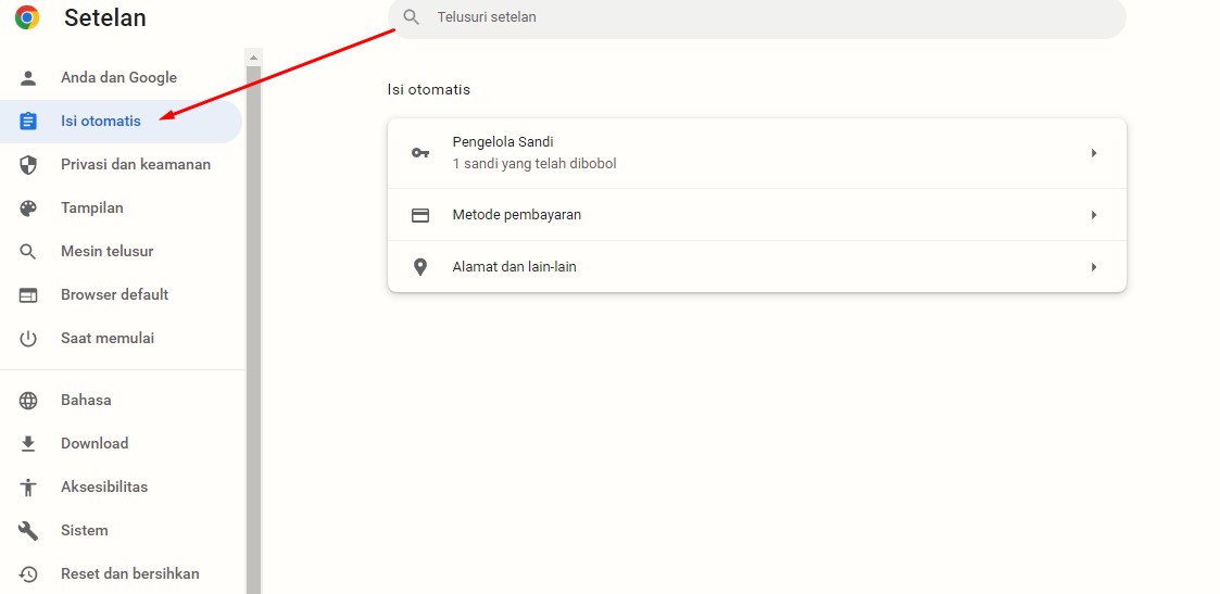 Cara melihat kata sandi tersimpan di google chrome