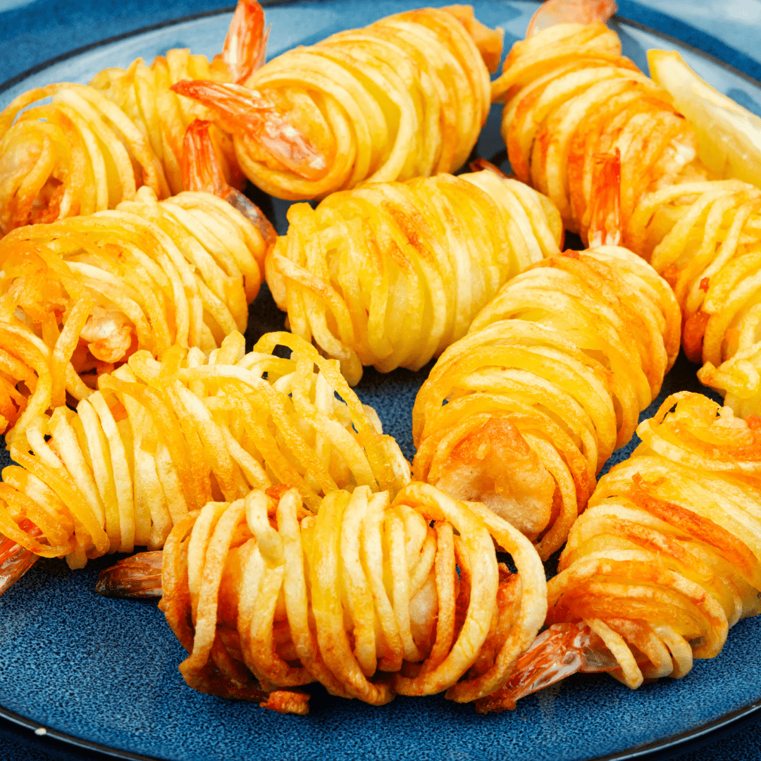 Paniruotos krevetės "Potato", 10 kg, šaldytos