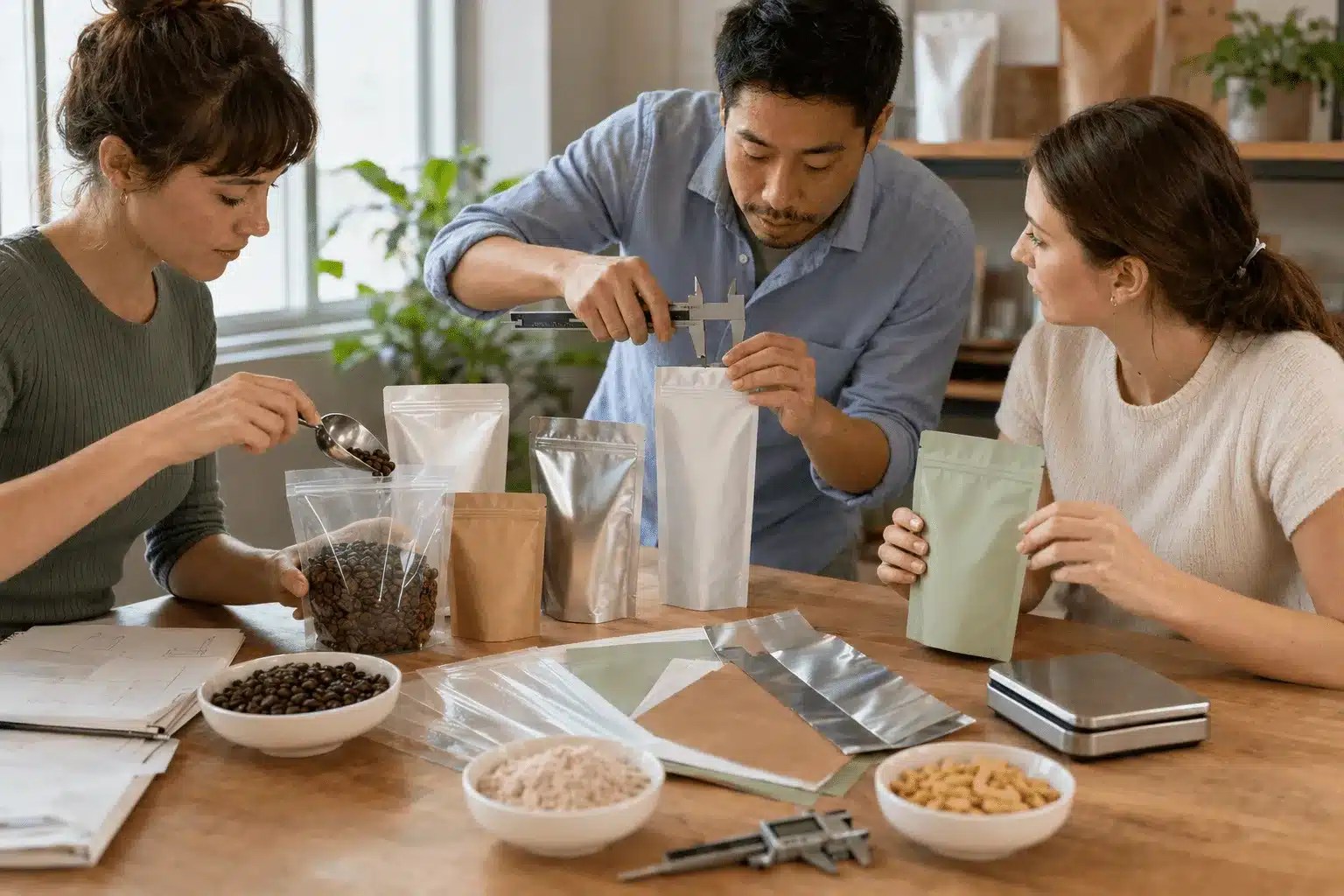 Stand up pouch customization team