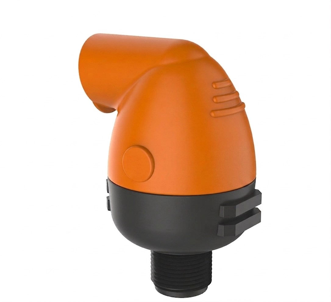 BAV120K20 3/4 inch BSPT K type kinetic air release valve with orange top and black base