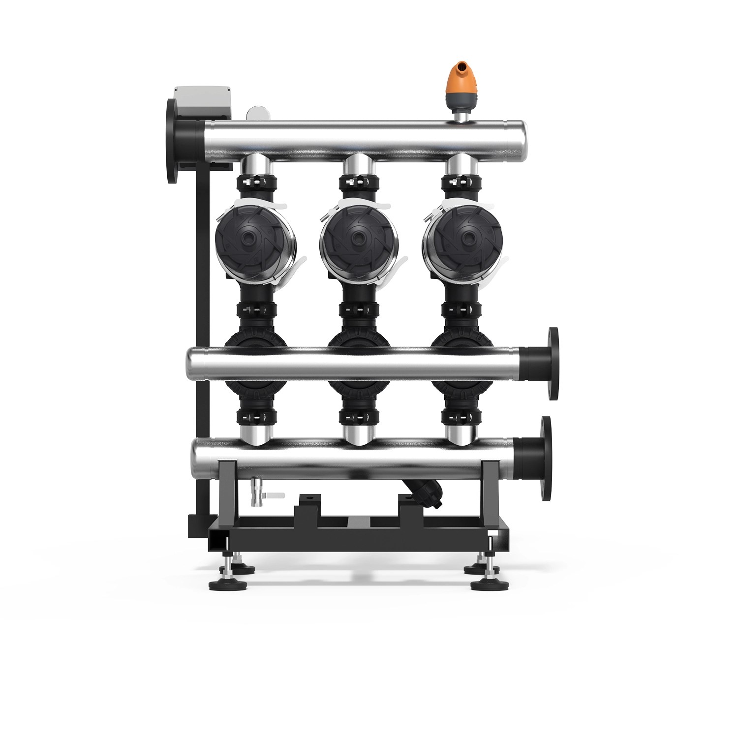 BSS303H6 3 inch H type automatic disc filtration system with 3 filter stations front view
