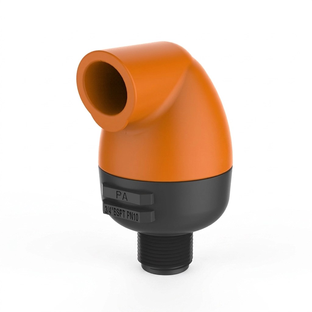 BAV120K20 3/4 inch BSPT K type kinetic air release valve with orange top and black base