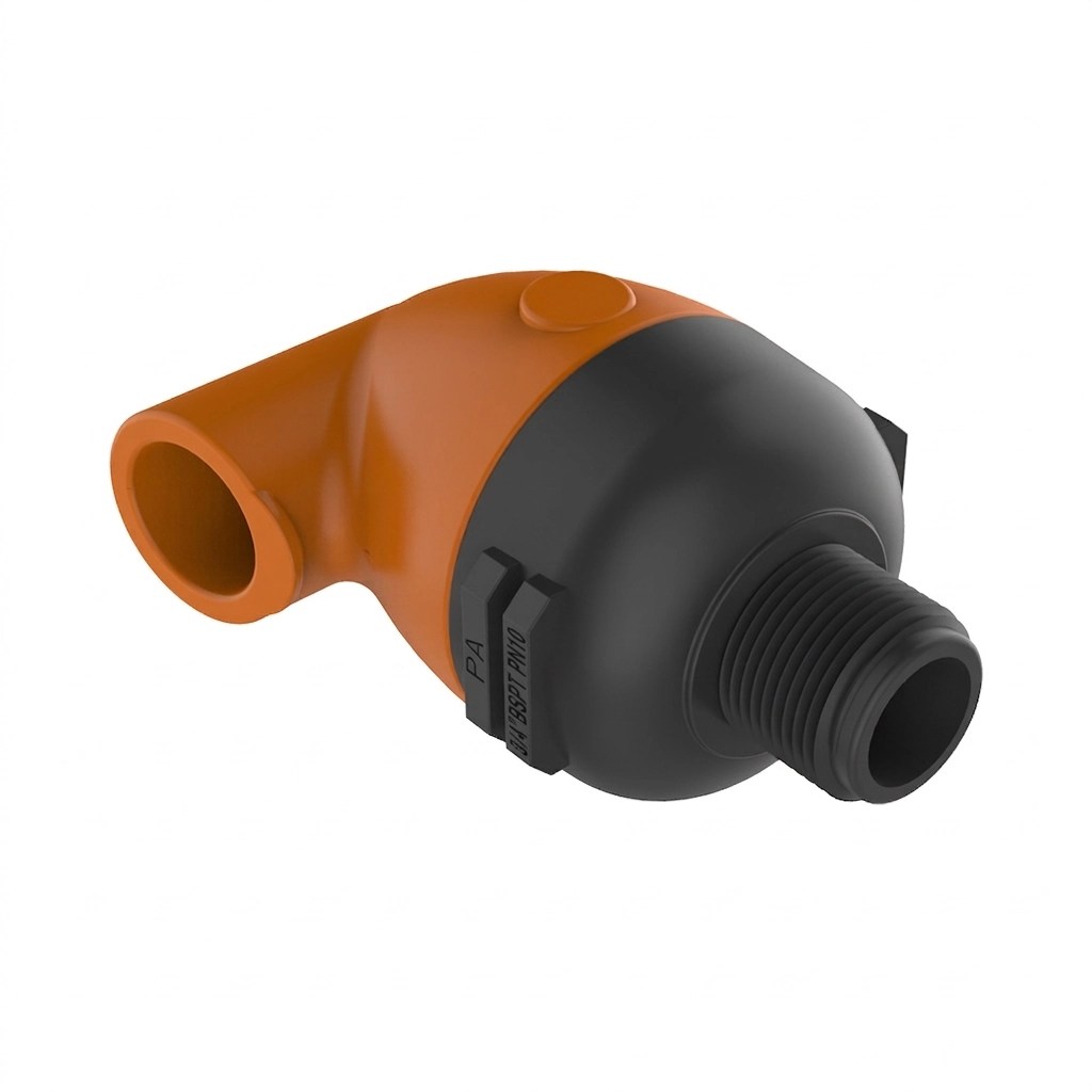 BAV120K20 3/4 inch BSPT K type kinetic air release valve with orange top and black base