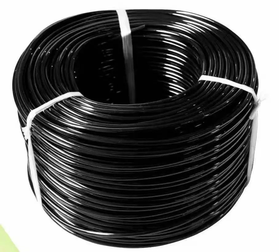 PVC micro drip irrigation tubing sizes comparison showing 3/5 4/7 and 9/12 hose specs